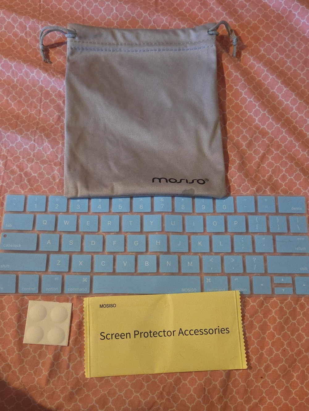 Mosiso Light Blue Silicone Keyboard Cover with Carry Pouch